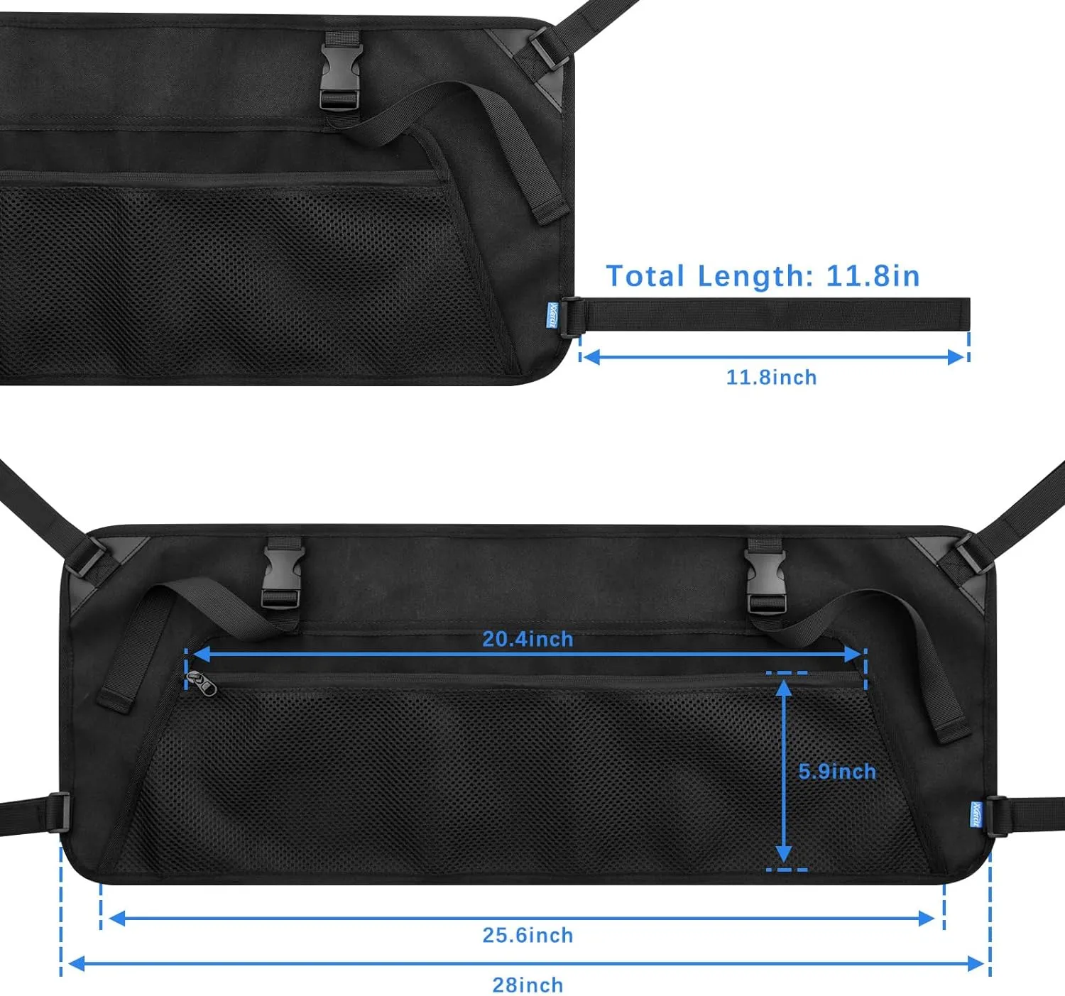 Xxerciz Collapsible Wagon Side Pocket for Umbrella, 900D Oxford Storage Bag with Mesh Pouch for Folding Wagon, Garden Cart Accessories Bag for Camping Garden Sports