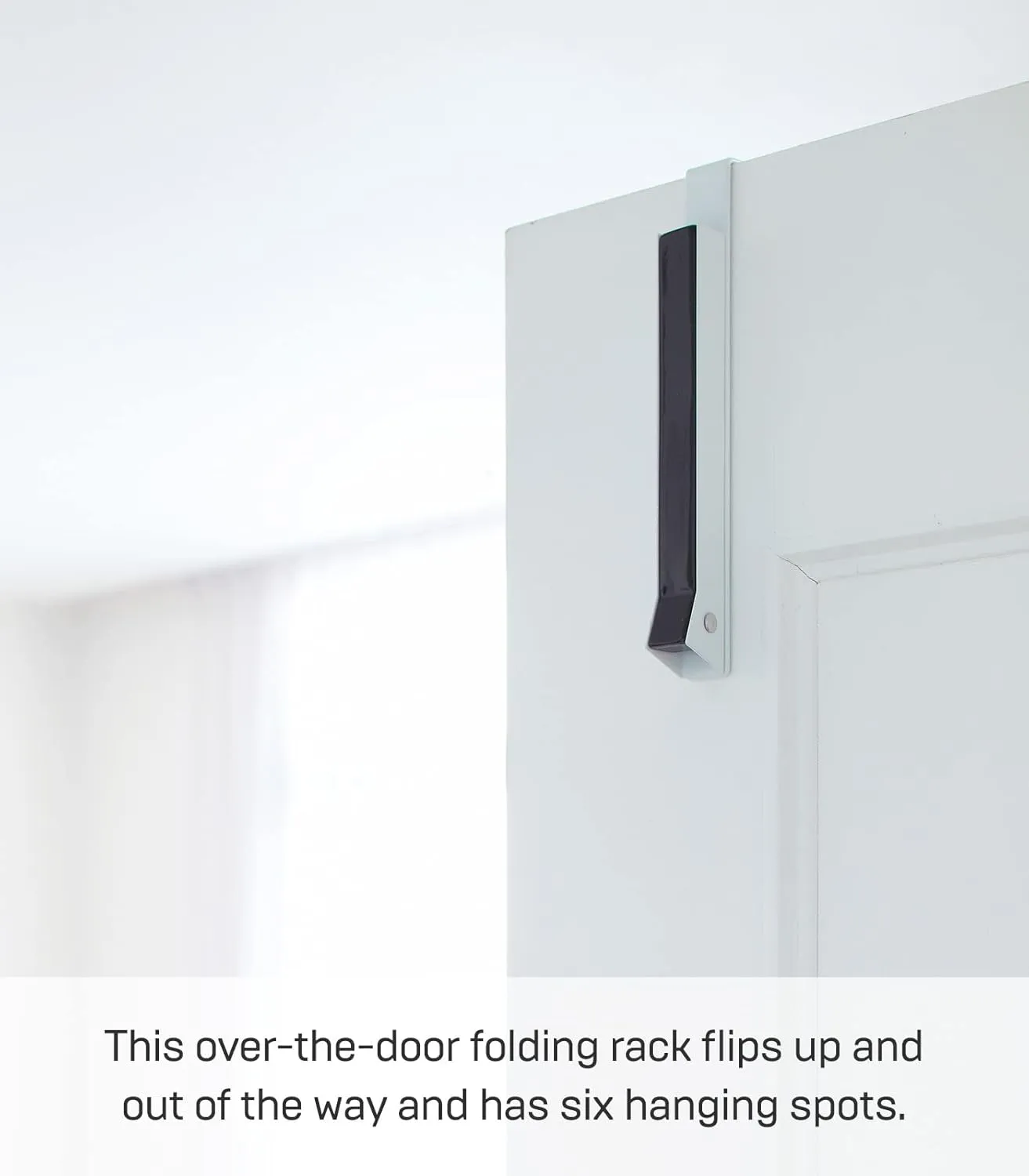 Yamazaki Alloy Steel Home 7162 Over The Door Hooks - Folding Hanging Coat Rack, Black