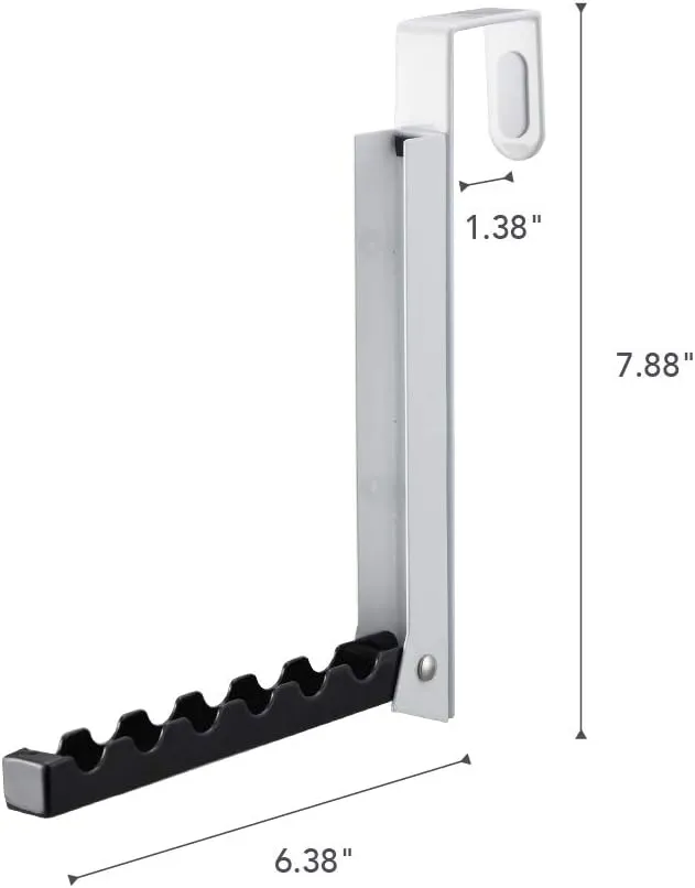 Yamazaki Alloy Steel Home 7162 Over The Door Hooks - Folding Hanging Coat Rack, Black
