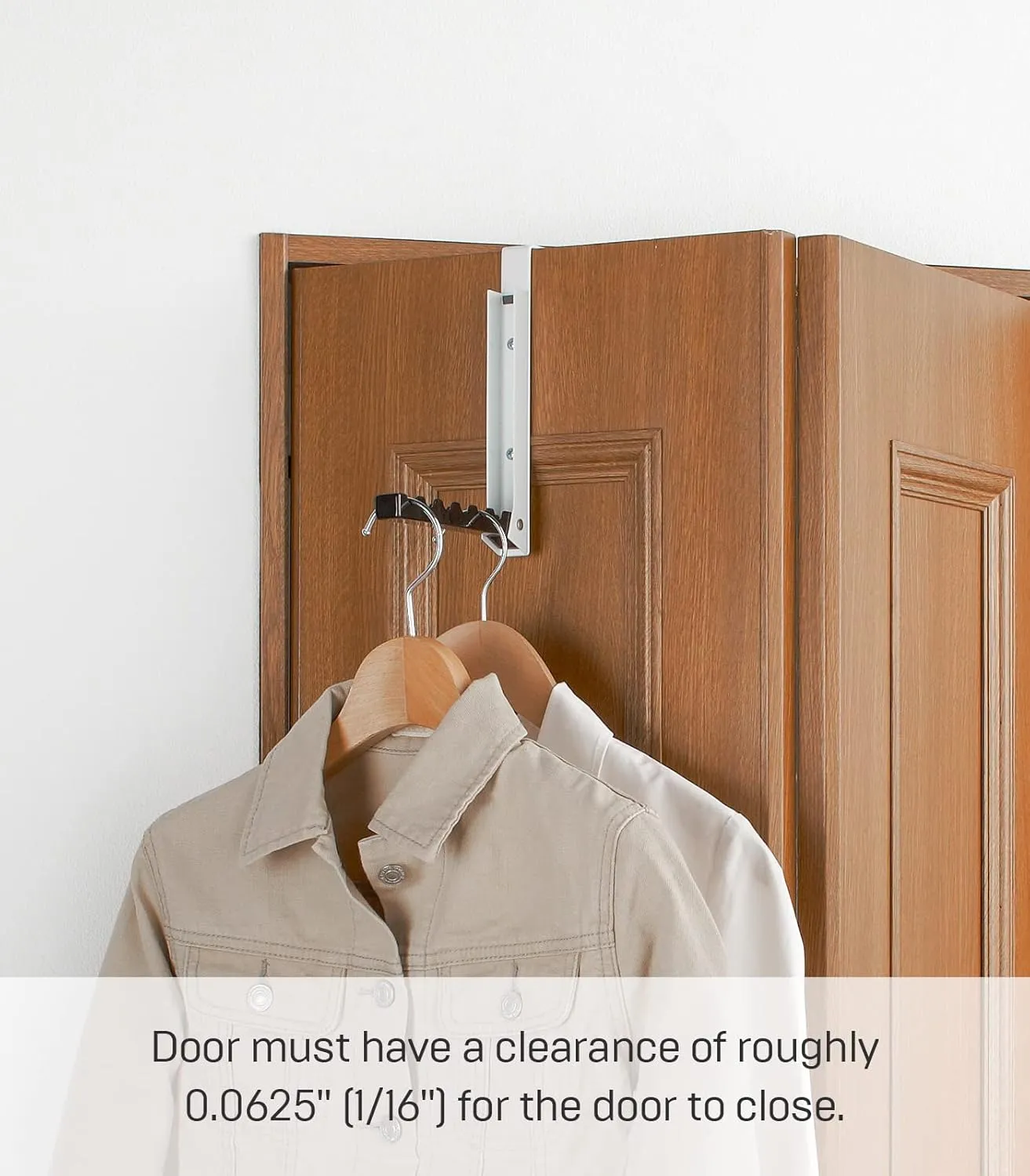 Yamazaki Alloy Steel Home 7162 Over The Door Hooks - Folding Hanging Coat Rack, Black