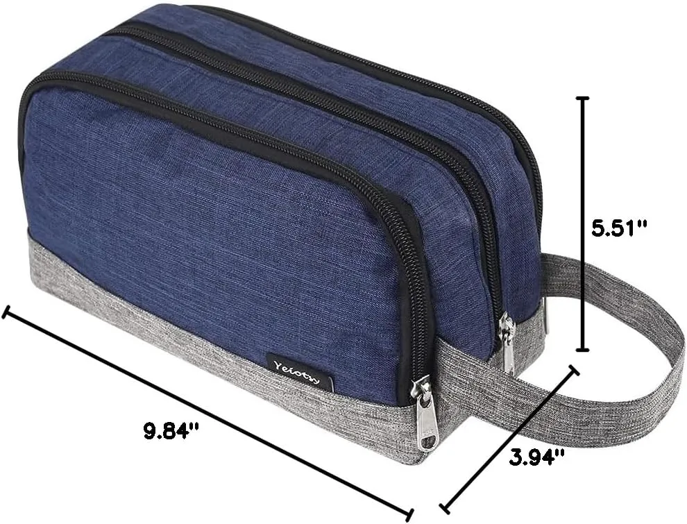 Yeiotsy Men's Travel Toiletry Bag – Color Clash Dopp Kit with Mesh Pockets, Durable Shaving Organizer for Gym, Camping & Weekend Trips