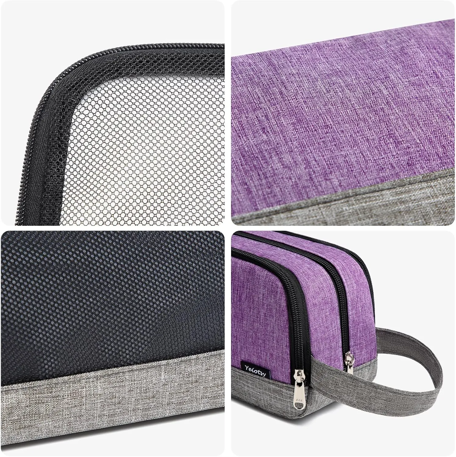 Yeiotsy Men's Travel Toiletry Bag – Color Clash Dopp Kit with Mesh Pockets, Durable Shaving Organizer for Gym, Camping & Weekend Trips
