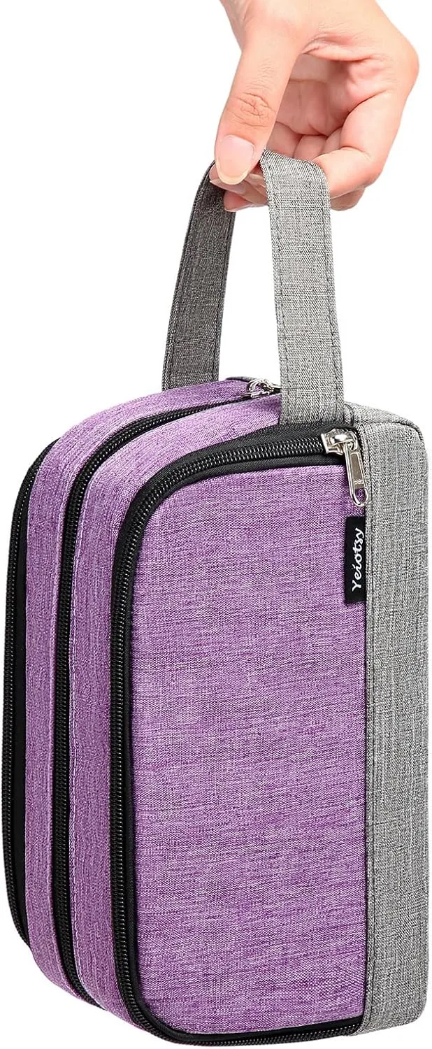 Yeiotsy Men's Travel Toiletry Bag – Color Clash Dopp Kit with Mesh Pockets, Durable Shaving Organizer for Gym, Camping & Weekend Trips