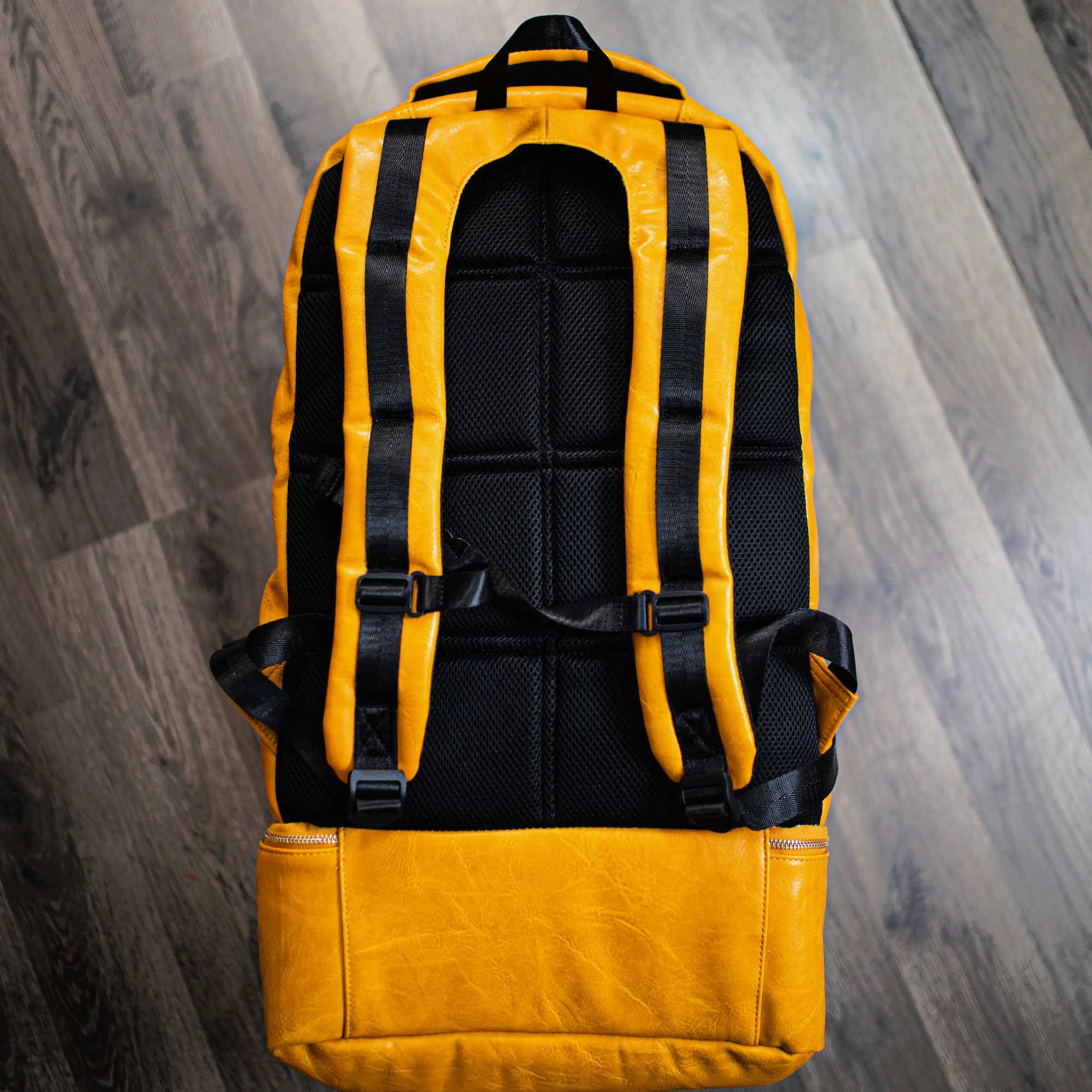 Yellow Leather Carry-On Backpack (Patented Signature Design)