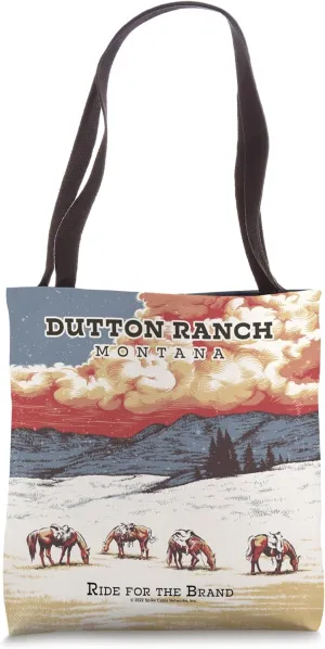 Yellowstone Dutton Ranch Montana Design Tote Bag
