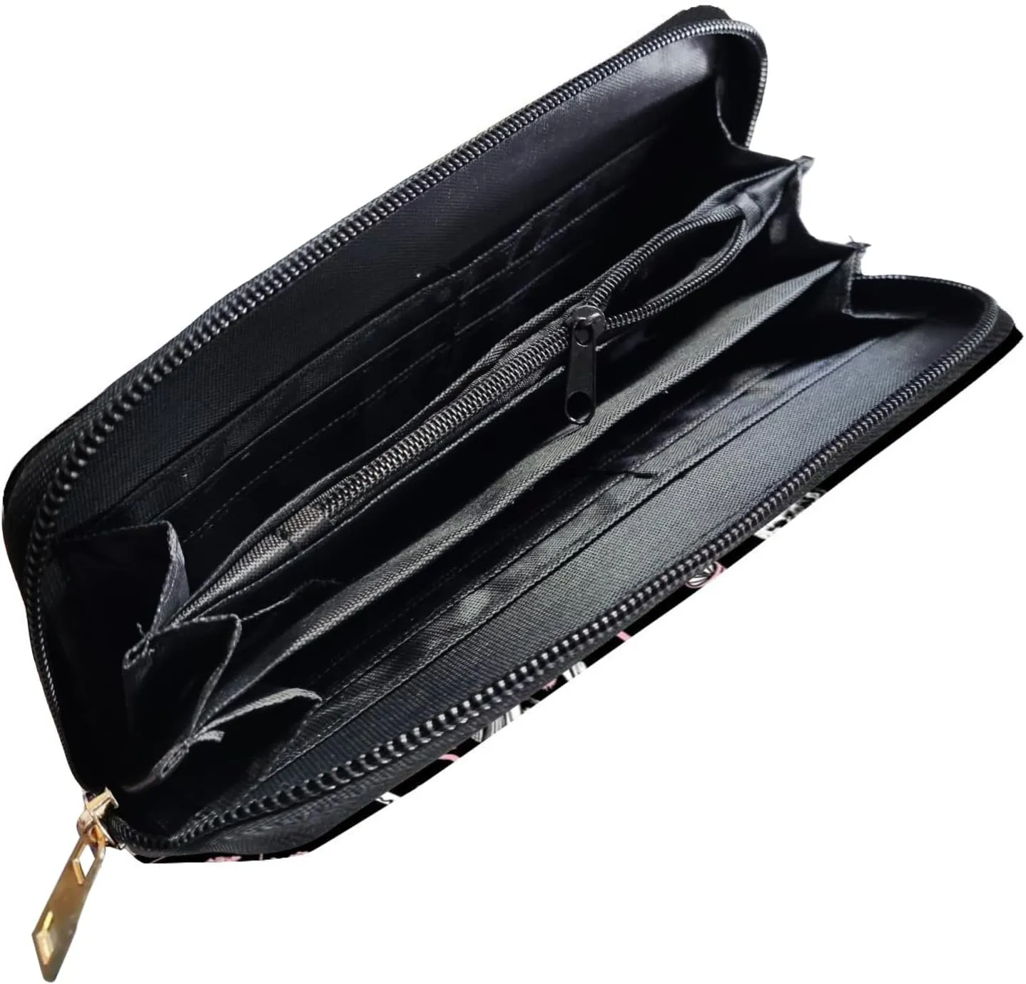 YISHOW Hippie Mushroom Skull Wallet Slim Thin Leather Purse Wallet With Zip Around Clutch Casual Handbag For Phone Key Credit Cards