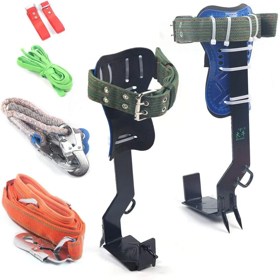 YIYIBYUS Tree Climbing Gear Tree Climbing Spike Set 2-Gear Stainless Steel Single Claw Climbing Steps Tool Kit for Practicing Tree Climbing, Fruit Picking