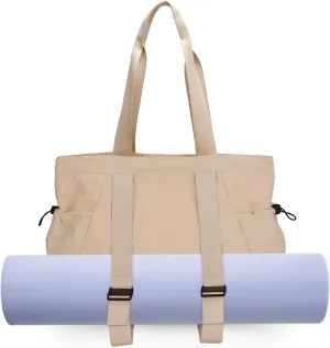 Yoga Bags for Women Gym Bag with Adjustable Mat Holder Shoulder Bags Large Tote Carrier Carryall for Yoga Pilates Travel Beach Work