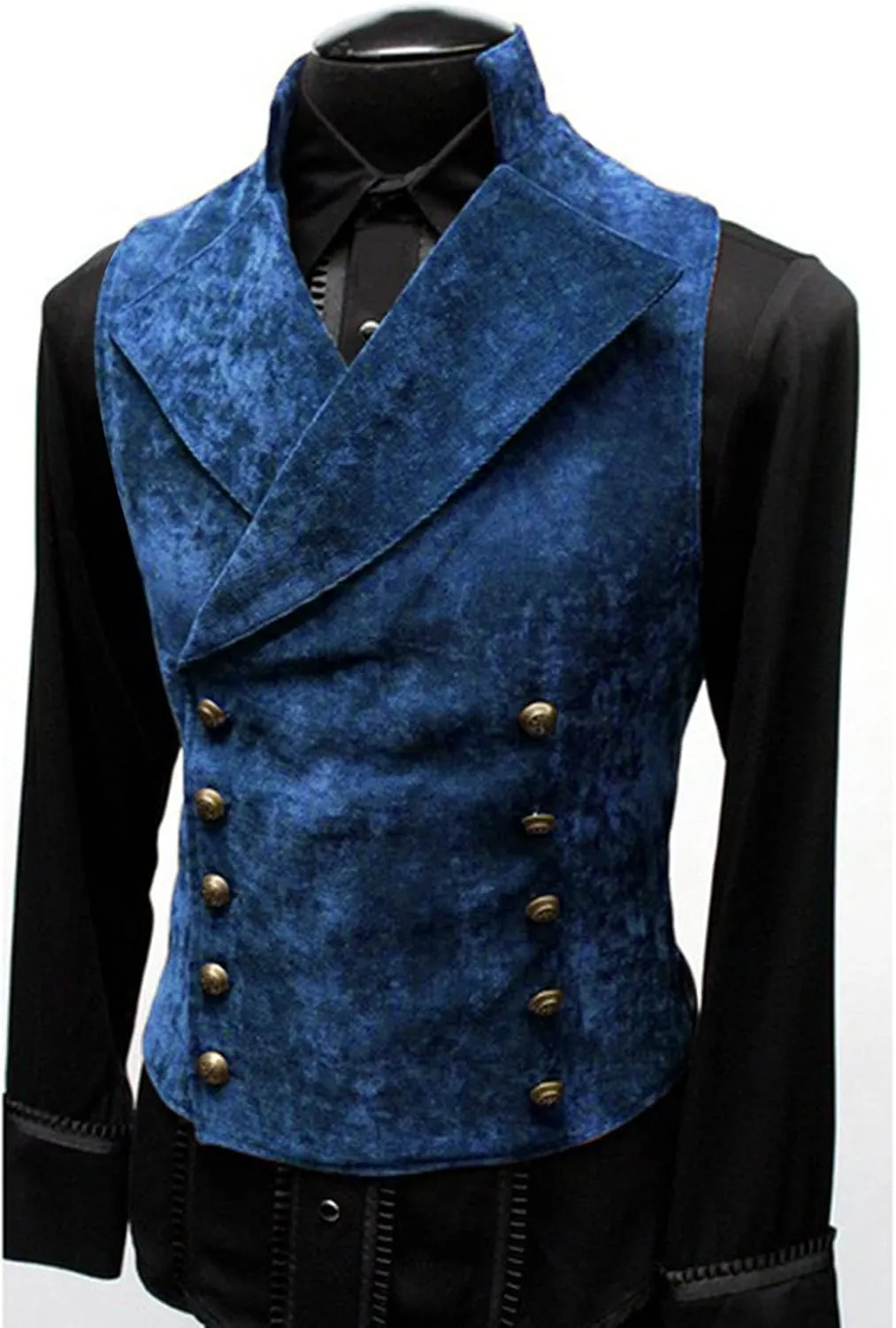 ZHUER Mens Cowboy Suede Leather Vest - Retro Faux Suede Waistcoat for Men - Slim Fit Sleeveless Casual Vest Jacket