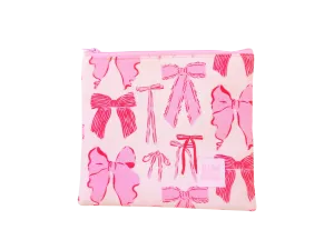 Zipper Pouch - Pink Red Bows