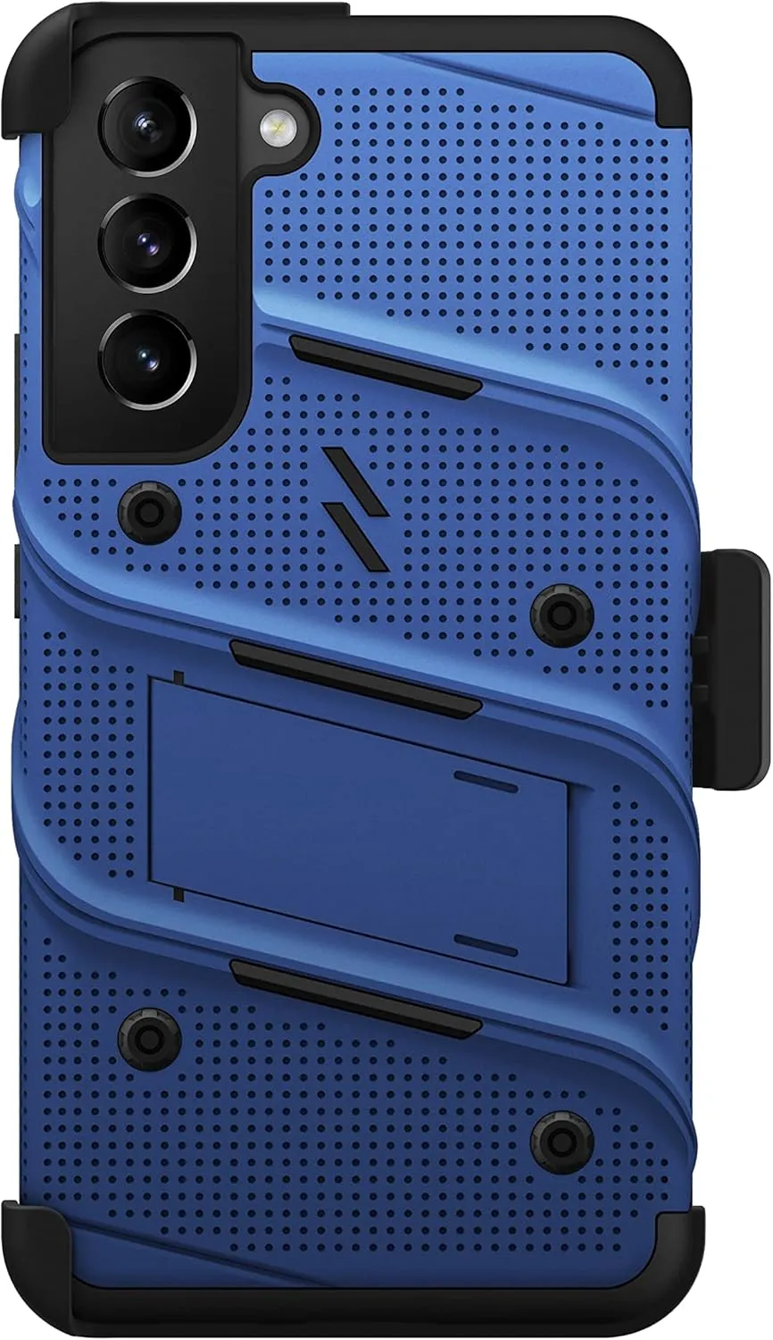 ZIZO Bolt Bundle for Galaxy S22 Plus Case with Screen Protector Kickstand Holster Lanyard - Blue