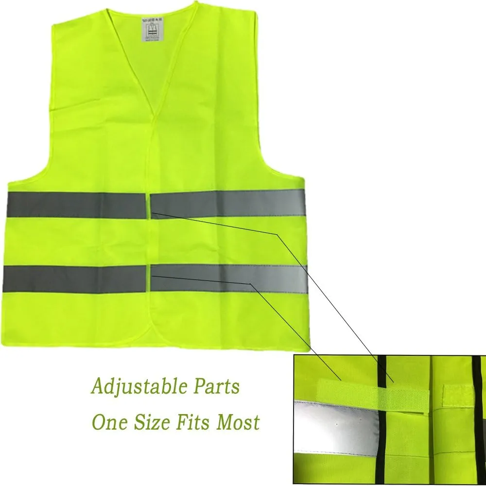 zojo High Visibility Safety Vests,10Pcs,Adjustable Size,Lightweight Mesh Fabric, Fits for Men and Women