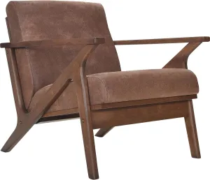 Zola Mid Century Modern Accent Chair Arm Chair: The Perfect Reading, Living Room, and Bedroom Chairs for Modern Home Furniture Use! Solid Wood Frame, Mocha/Walnut