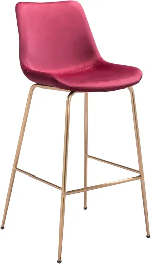 Zuo Tony Barstool Red & Gold
