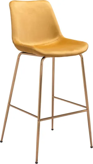 Zuo Tony Barstool Yellow & Gold